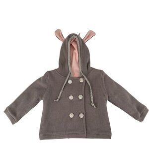 Bunnies By The Bay Little Girl Gray Sweater Hooded Size 18M